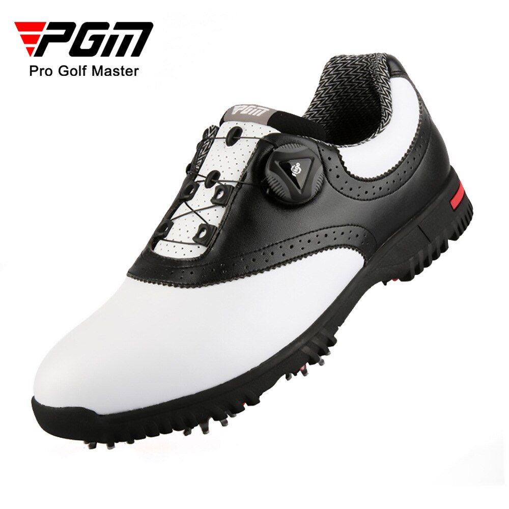 PGM-남성 이동식 스파이크 골프화, 미끄럼 방지 방수 통기성 끈 골프 캐주얼 스니커즈, 스포츠 골프화